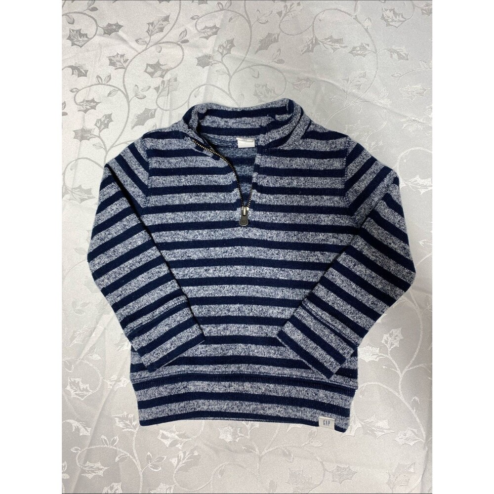 Baby Gap Striped nit Quarter-Zip Sweater 2T